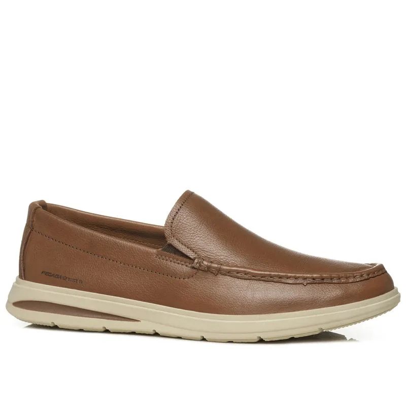Mocassim Pegada Masculino em Couro Pinhão 142501-03 37