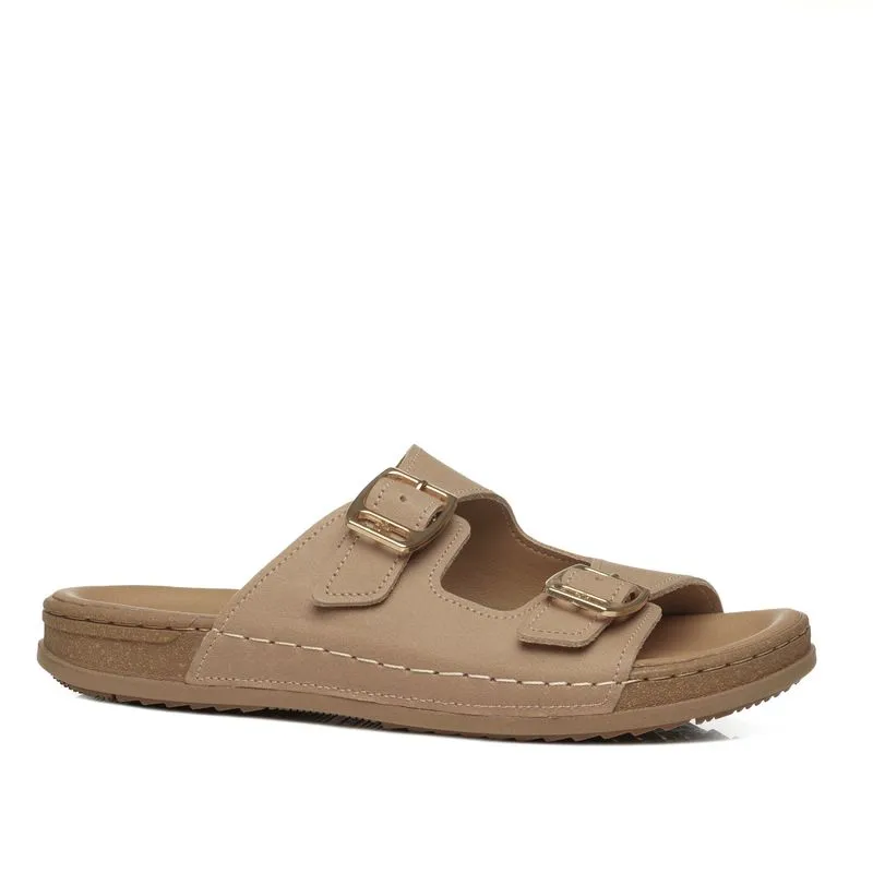 Chinelo Pegada Feminino em Couro Castor 232403-06 36