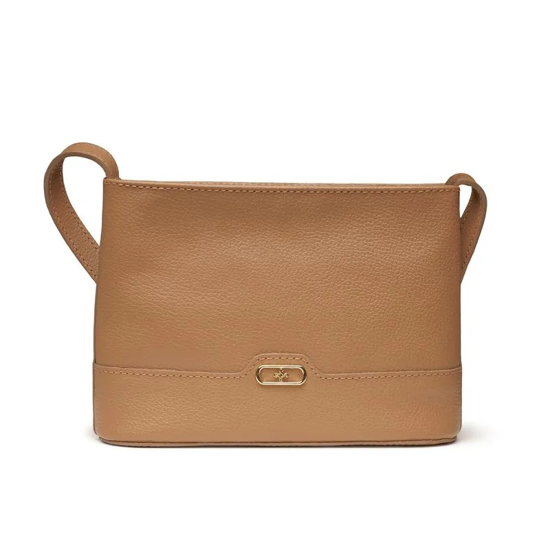 Bolsa Pegada Feminina Tiracolo em Couro Camel BO210015-03