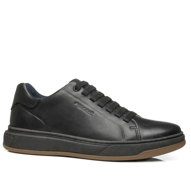 Tênis Casual Pegada Masculino em Couro Preto 111702-11 44
