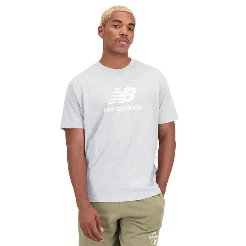 Camiseta Masculina New Balance Essential Basic Cinza Claro - GG