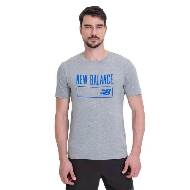 Camiseta Masculina New Balance Tenacity Print Cinza - GG
