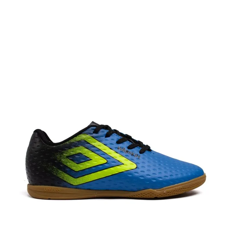 Chuteira Futsal Infantil Umbro Warskin Azul/Verde Neon - 33