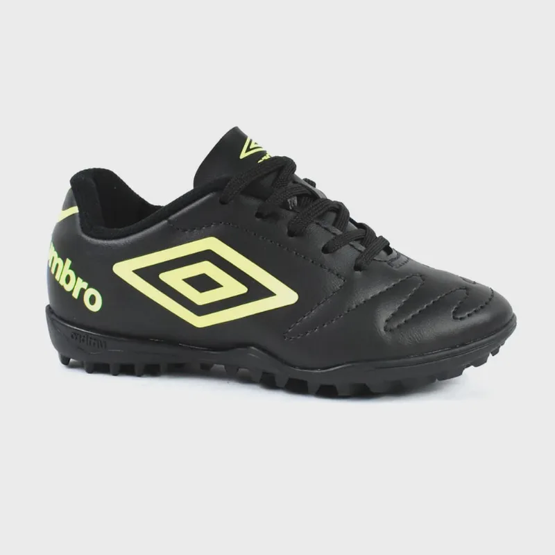 Chuteira Umbro Class Jr Society Infantil Preto Limao