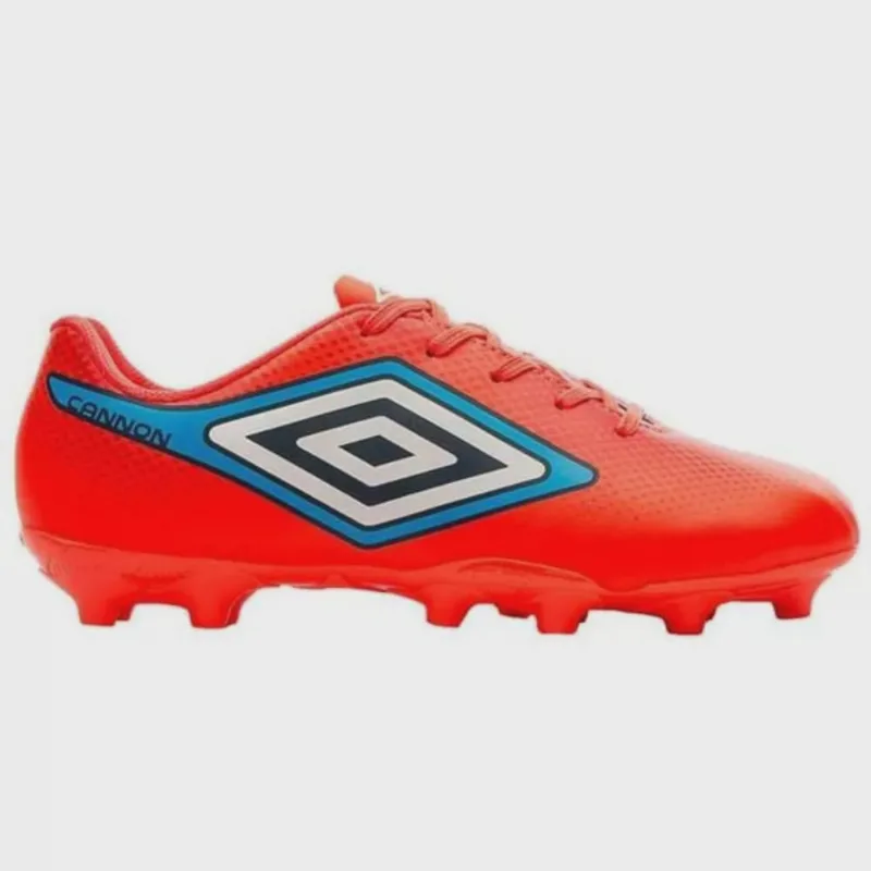 Chuteira Umbro Cannon Campo Coral Vermelho Azul