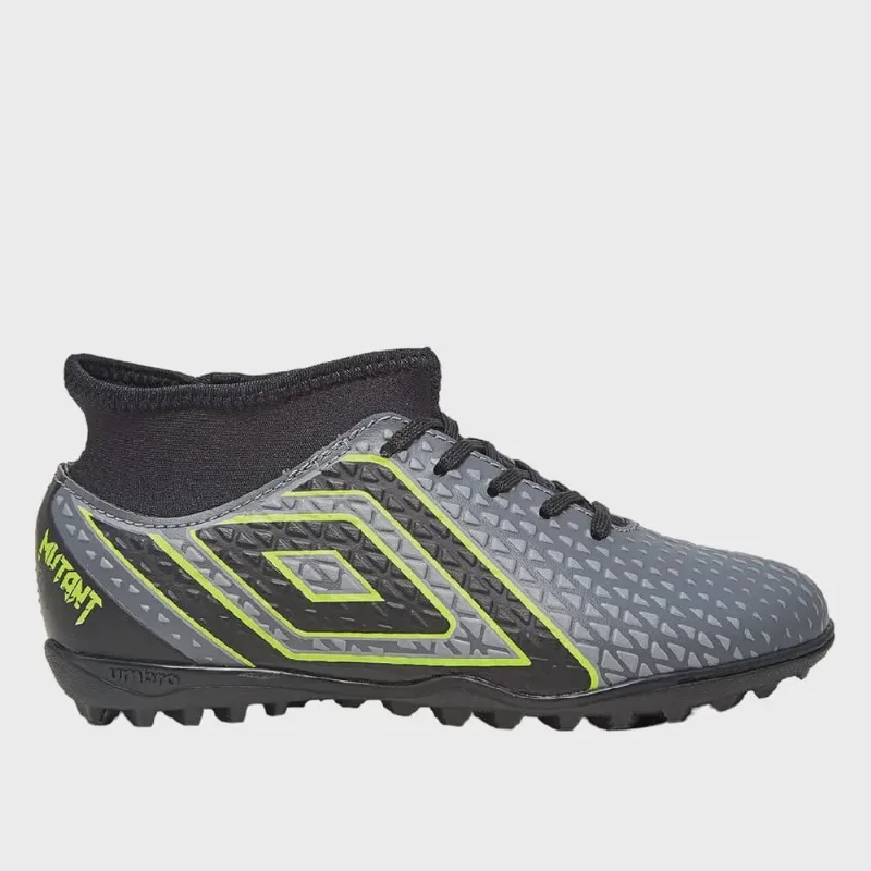 Chuteira Society Umbro Mutant Jr - Grafite/Preto/Verde