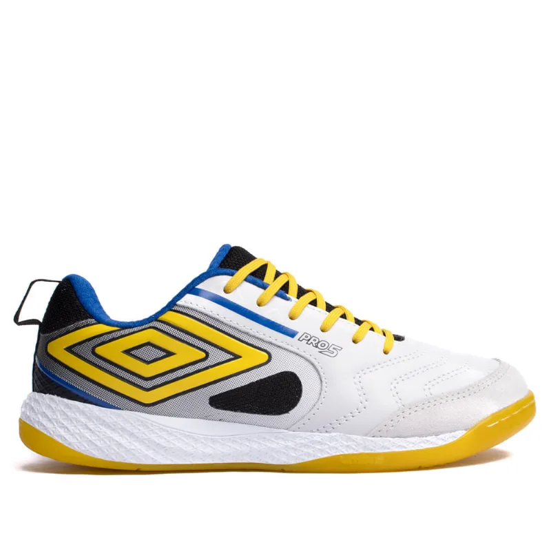 Chuteira Futsal Umbro Pro 5 Bump Branco/amarelo - 38