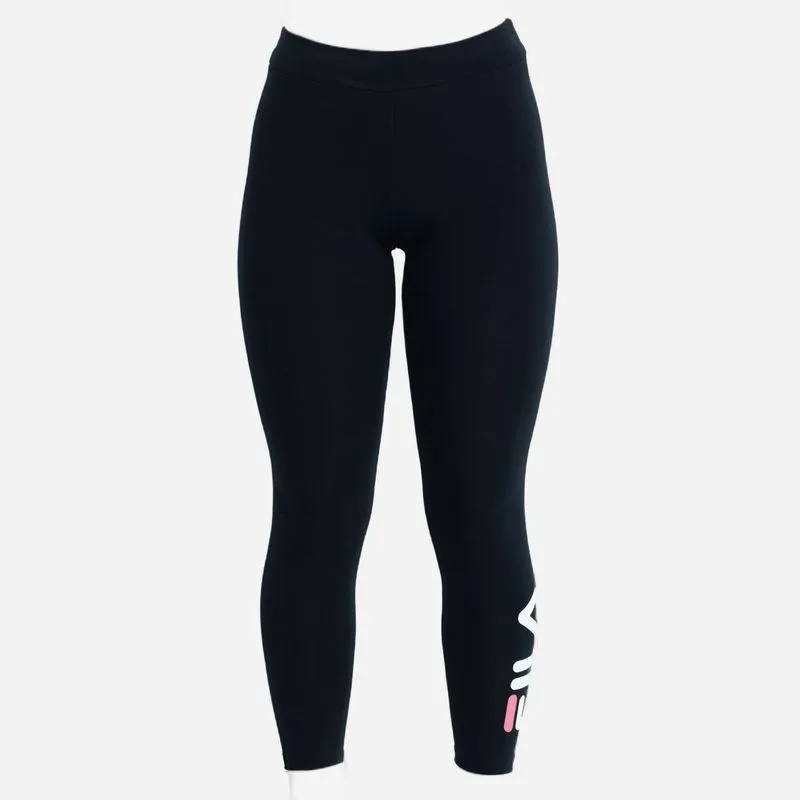 CALZAS JUVENIL FILA LETTER FUN II - NEGRO/BLANCO/ROSA CORAL CLARO - 06