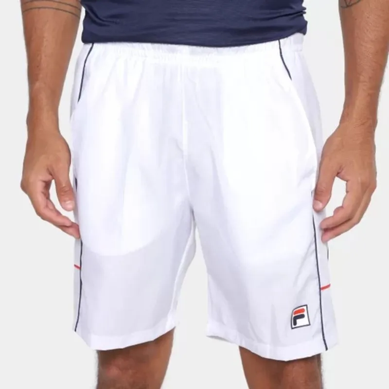 Bermuda Fila Tenis Line Masculino Branco e Marinho
