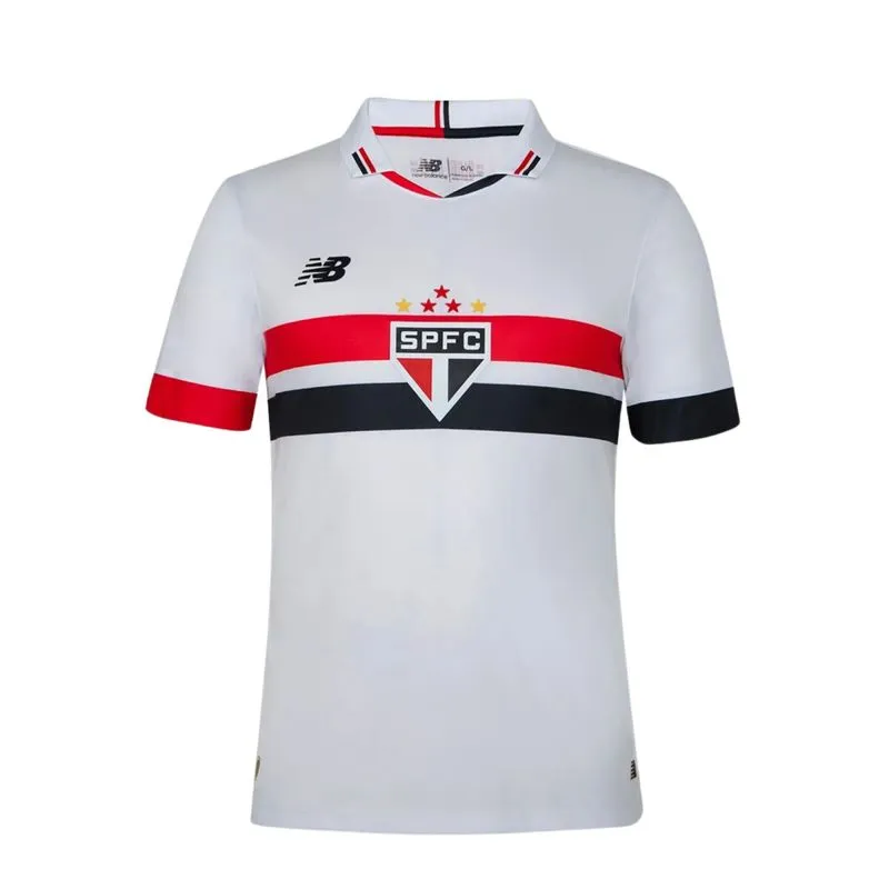 Camisa São Paulo 2024 New Balance Home SPFC Jogador Masculina - Branca/Vermelha 5G