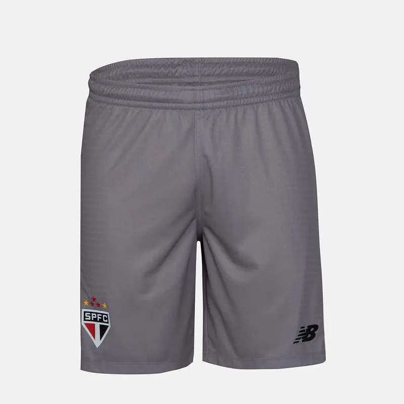 Shorts New Balance Calção NB Goleiro Home SPFC 2024 Masculino - Cinza e Preto GG