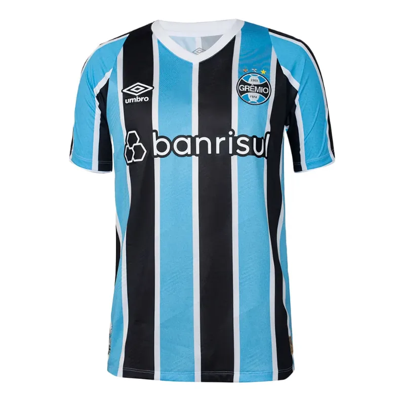 Camisa Masculina Umbro Grêmio Oficial 1 2024 SN Torcedor Azul/preto - M