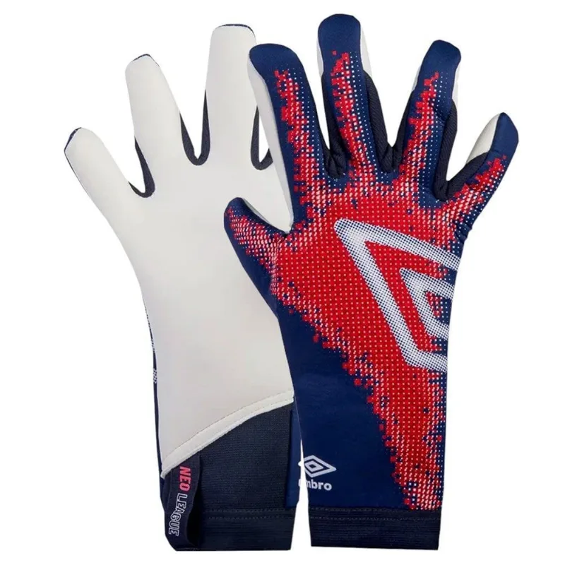 Luva Goleiro Umbro Neo League 8 / Azul e Vermelho