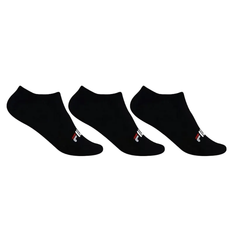Kit c/ 3 Meias Unissex Fila Cano Curto Lisa Preto - G