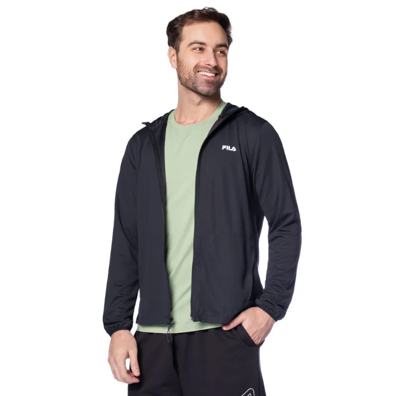 Jaqueta Masculina Fila Flow Sport Capuz Preto - G