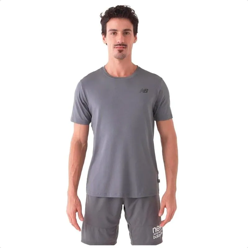 Camiseta New Balance Active Logo Masculina P / CINZA-CINZA
