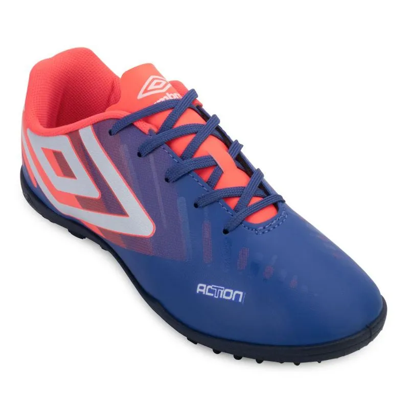Chuteira Society Umbro Action UM24 43 / Azul/Laranja