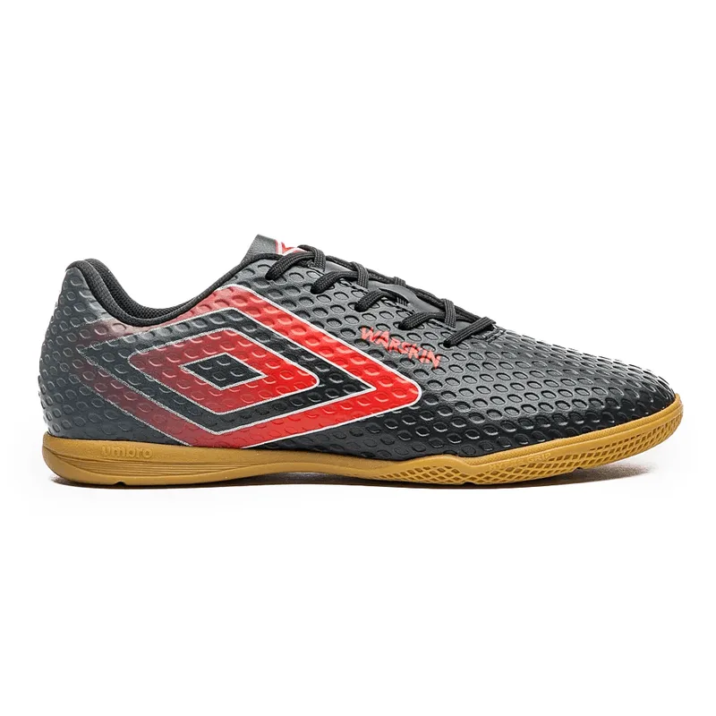 Chuteira Umbro Warskin Preta Futsal Masculina PRETO/VERMELHO/GRAFITE - 38