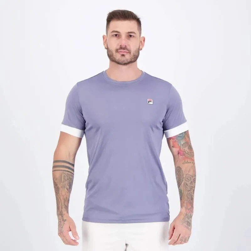 Camiseta Fila Player F-Box ii Masculino Azul Granito e Branco