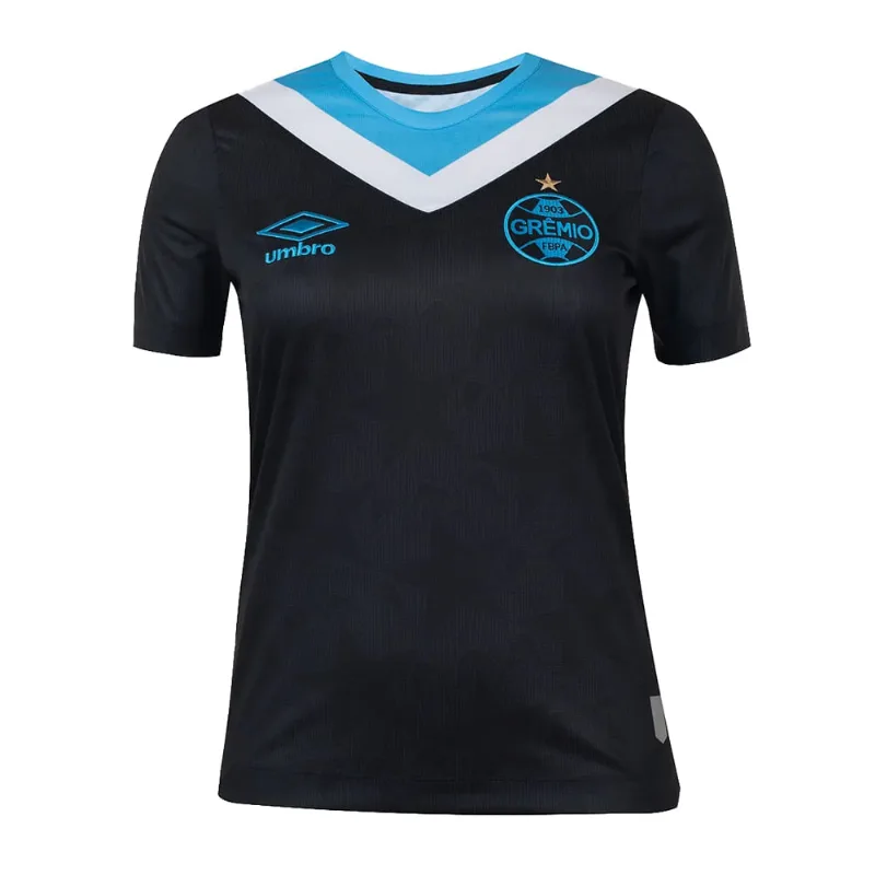 Camisa Feminina Umbro Grêmio Oficial 3 2024 Torcedora Preto/azul - P
