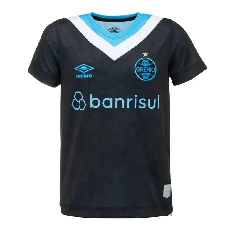 Camisa Juvenil Umbro Grêmio Oficial 3 2024 Preto/azul - 12