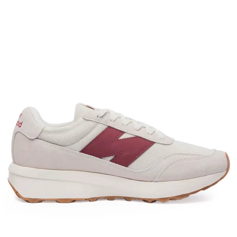 Tênis Unissex New Balance 370 Camurça Mesh Bege/bordo - 39