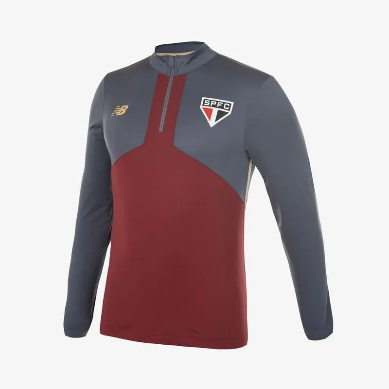 Blusa manga longa 1/2 zíper treino spfc 2025 masculina
