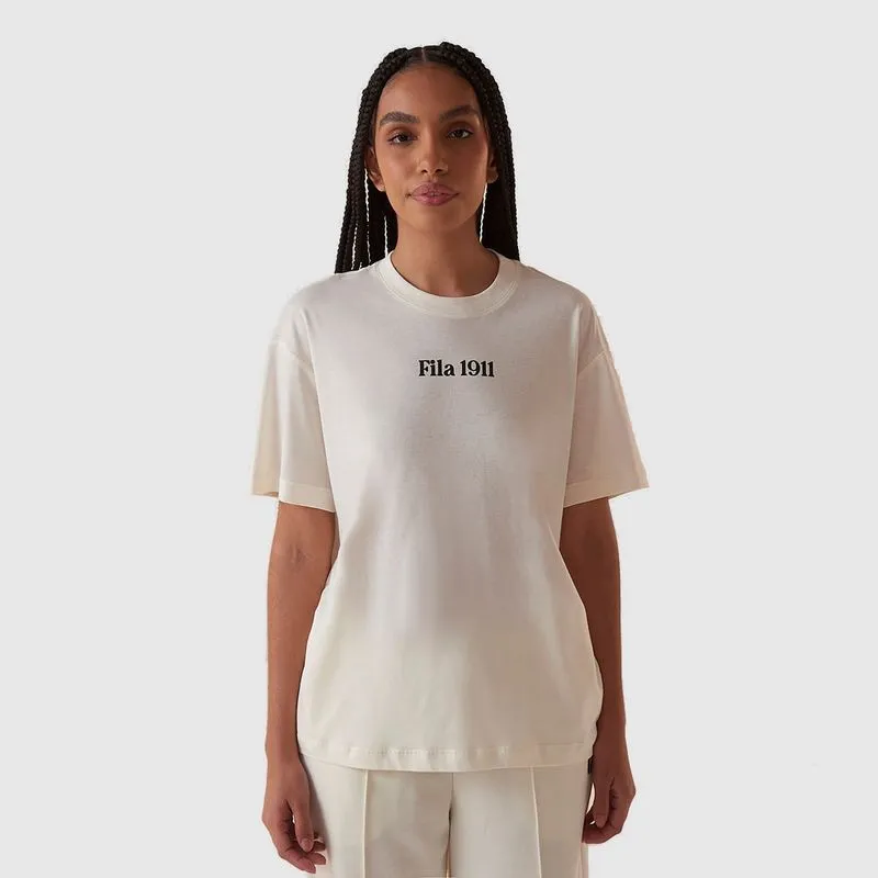 REMERA MUJER FILA COMFORT UNION 1911 REMERA FEMENINA FILA COMFORT UNION 1911 - BLANCO GARDENIA - XL