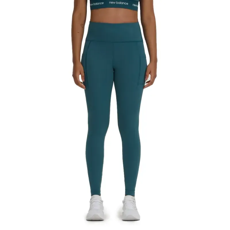 Calça Legging New Balance Sport Essentials Run Feminina Verde Mar P