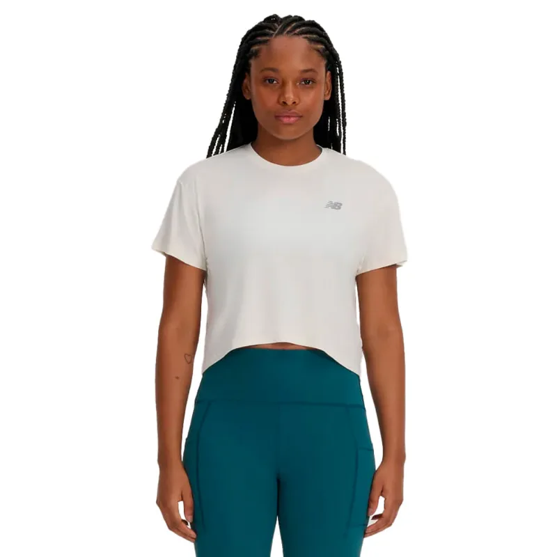 Cropped Feminino New Balance Drapey Off White - P
