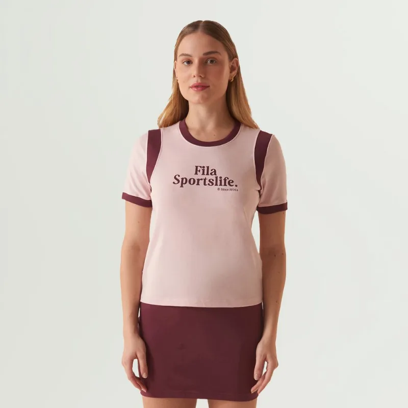 Blusa Fila Ribbed Letter Retro Feminina GG