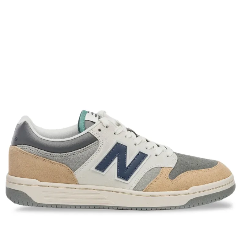 Tênis Masculino New Balance 480L Camurça Cinza/Marrom Claro - 44