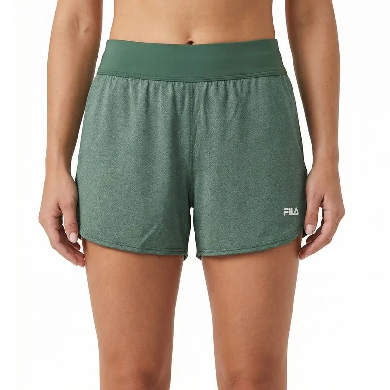 SHORTS FEMENINO FILA DOUBLE BASIC TRAIN II - MEZCLA VERDE MEDIO - L