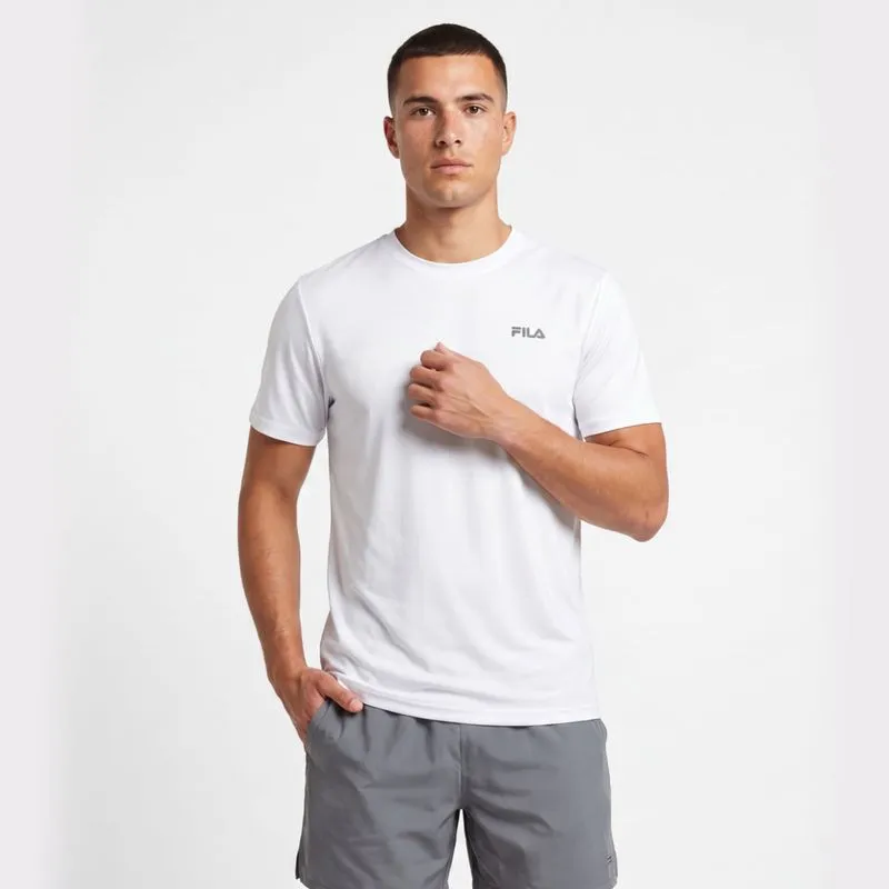 REMERA HOMBRE FILA BASIC SPORTS POLYGIN REMERA MASCULINA FILA BASIC SPORTS II - BLANCO/PLATA - XL