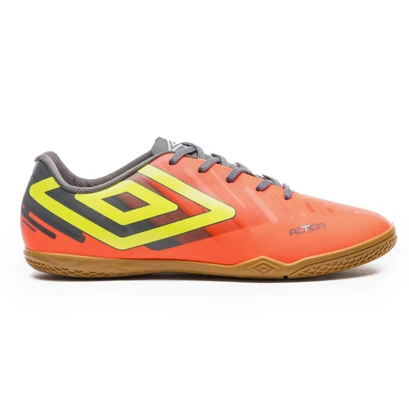 Chuteira de Futsal Umbro Action Masculino Laranja CORAL/GRAFITE/LIMAO - 41