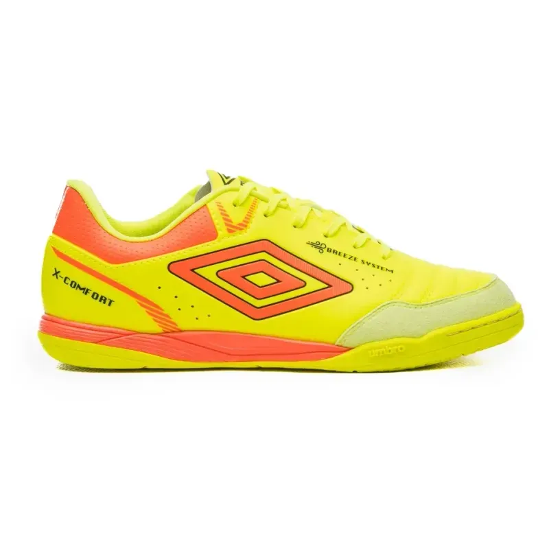 Chuteira Futsal Umbro X-Comfort Masculina Limão LIMAO/CORAL/PRETO - 41