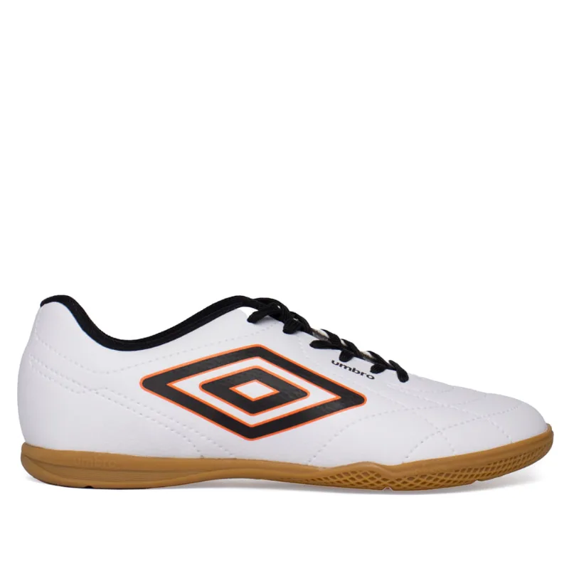 Chuteira Umbro Futsal Class Footballer Branco/Preto/Laranja - 44