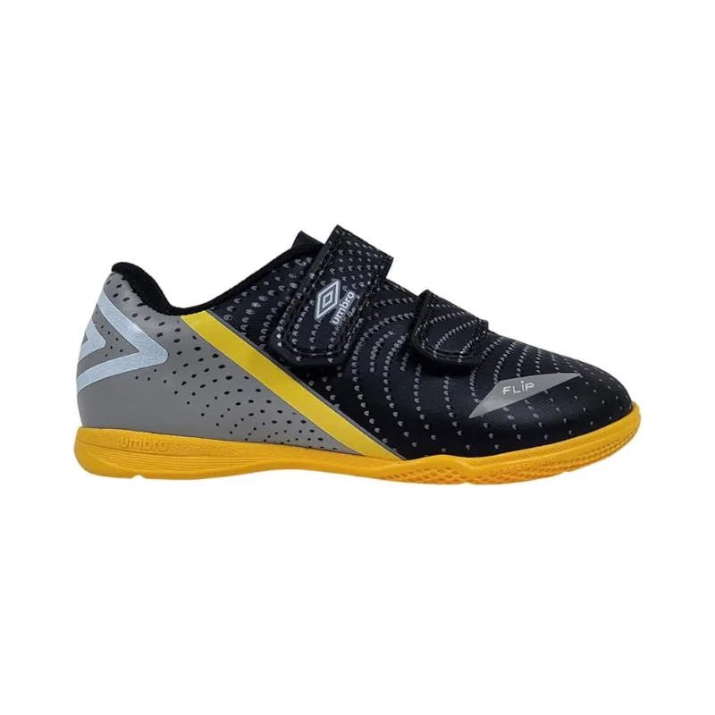 Chuteira Futsal Umbro Flip Kids Infantil 30 / Preto/Amarelo