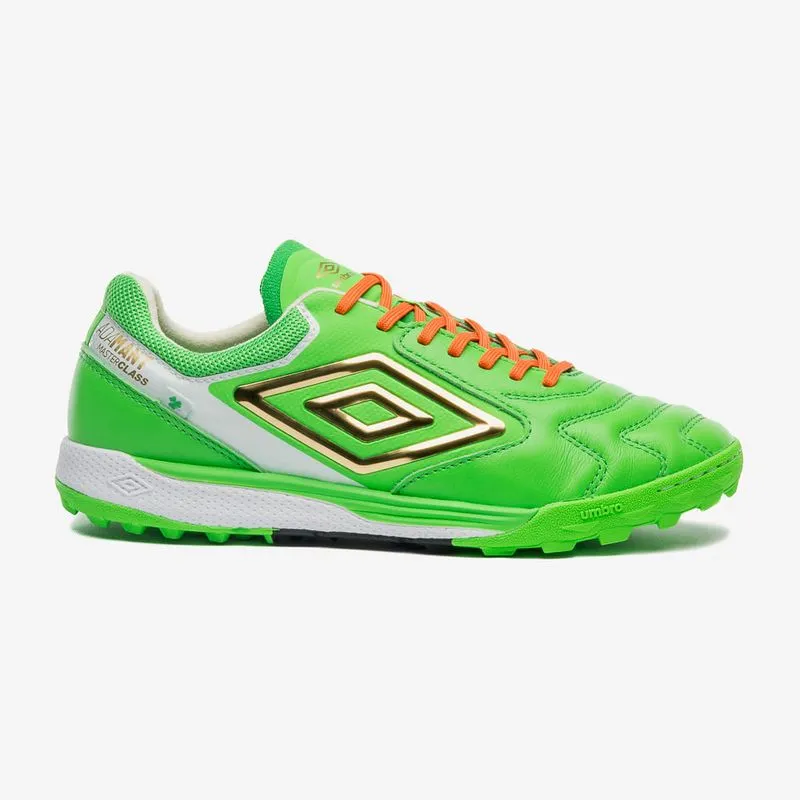 BOTIN SINTETICO UMBRO ADAMANT MASTER CLASS PRO BUMP GOOD LUCK - VERDE/BLANCO/DORADO - 39