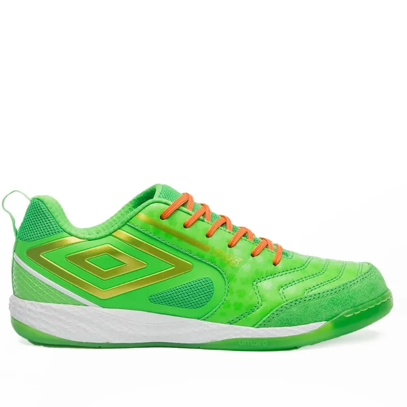 Chuteira Futsal Umbro Pro 5 Bump STP Verde/Laranja - 42