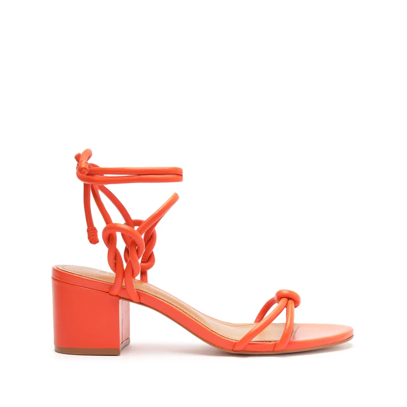 Nicky Mid Nappa Sandal 7.5 / Flame Orange / Nappa