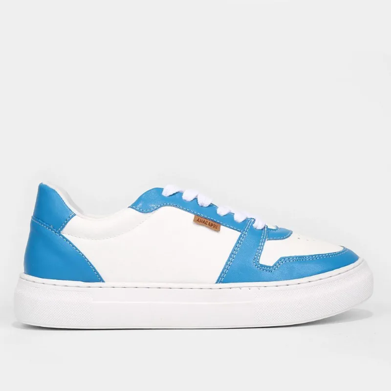 Tênis Anacapri Liso Feminino - Feminino - Branco+Azul Claro