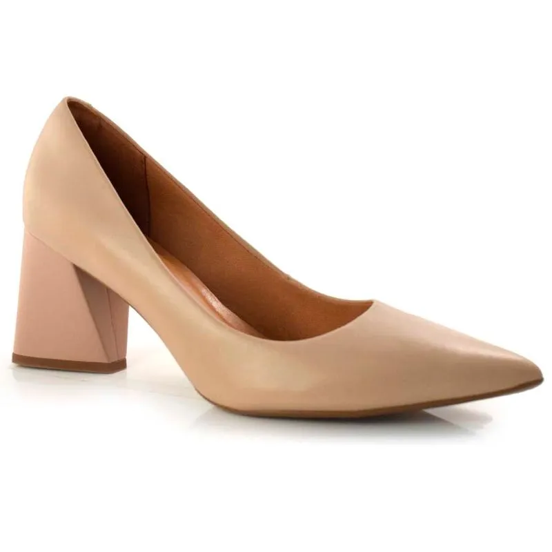 Scarpin Feminino de Couro e Salto Bloco Suzzara Marrom 455-01 38
