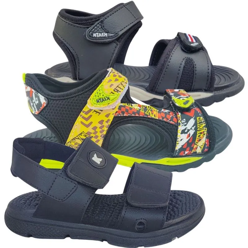 Kit 3 Pares Papete Masculina Infantil Sandália Menino Escolar Confortável Verão Resistente Colorido