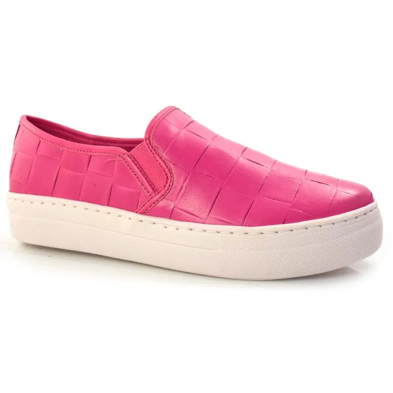 Tênis Flatform de Couro Suzzara Rosa 32728 38