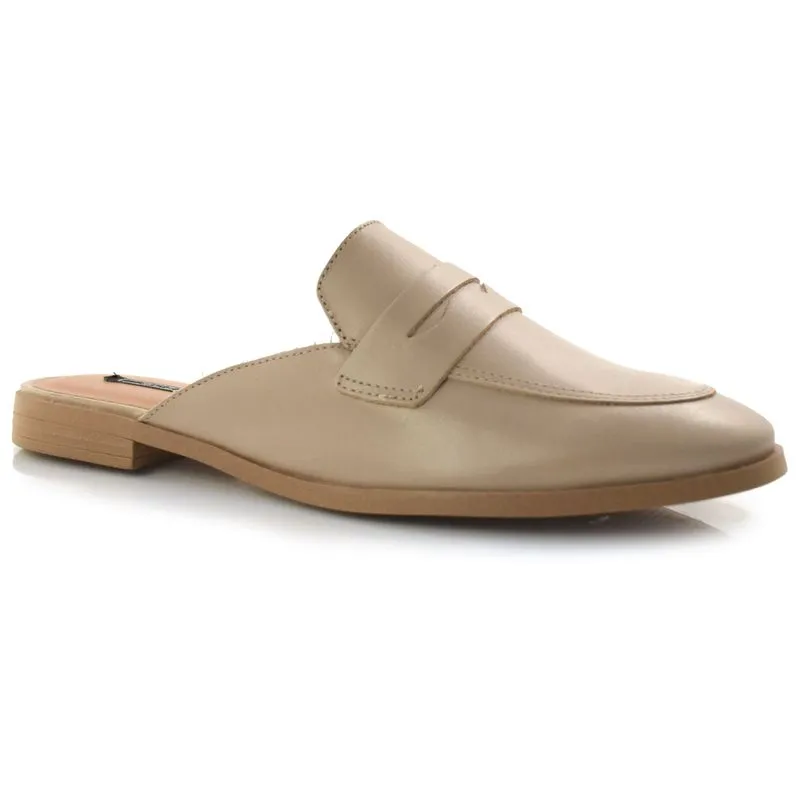 Mule Feminino de Couro Suzzara Bege 111.001 35