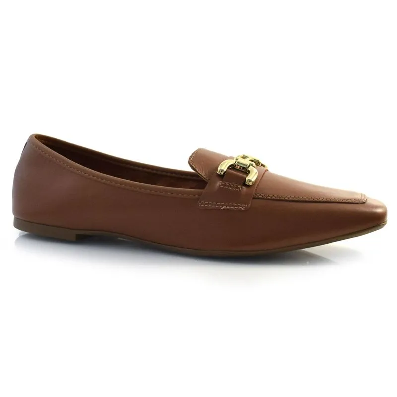 Mocassim de Couro Feminino Giulia Domma Marrom 142.054-241 39