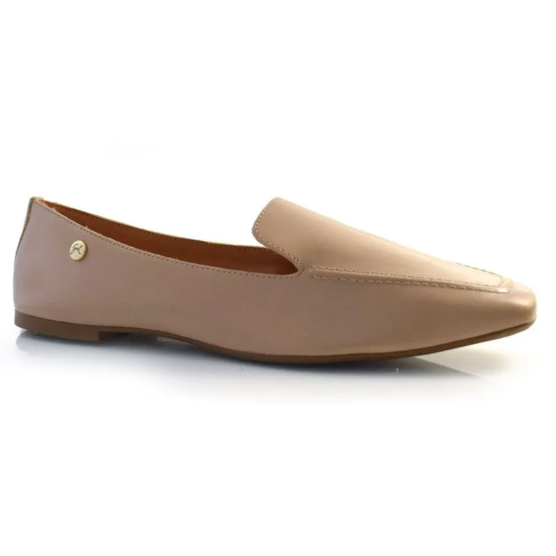 Mocassim de Couro Feminino Giulia Domma Bege 142.009-241 NP 39