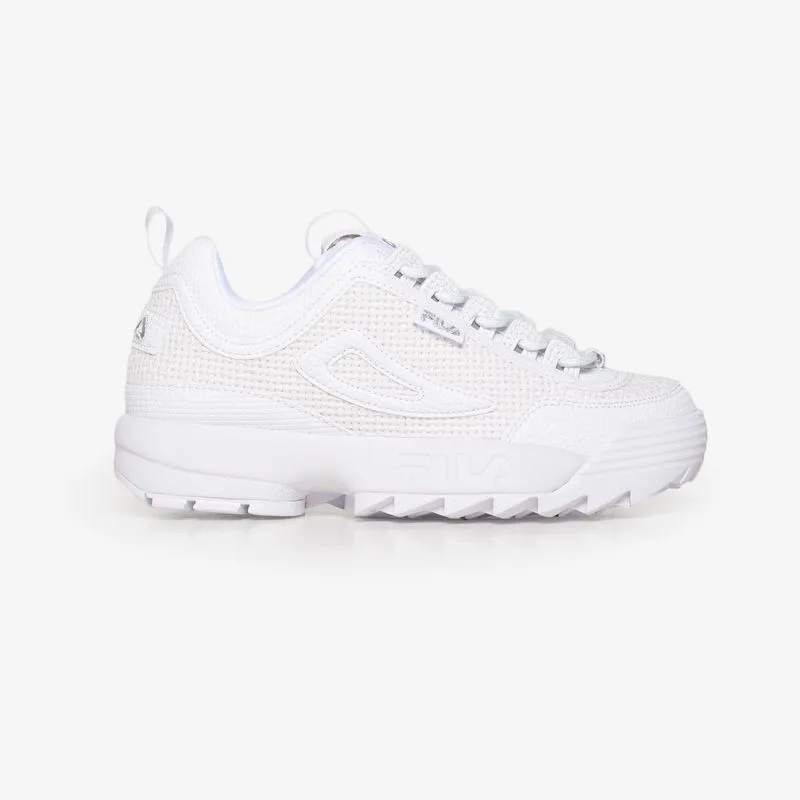 ZAPATILLA FILA DISRUPTOR 2 WOVEN FEMENINO - BLANCO/BLANCO/METALIC SILVER - 35
