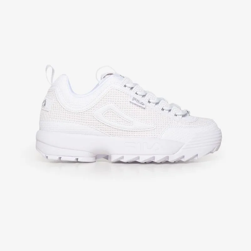 ZAPATILLA FILA DISRUPTOR 2 WOVEN FEMENINO - BLANCO/BLANCO/METALIC SILVER - 38